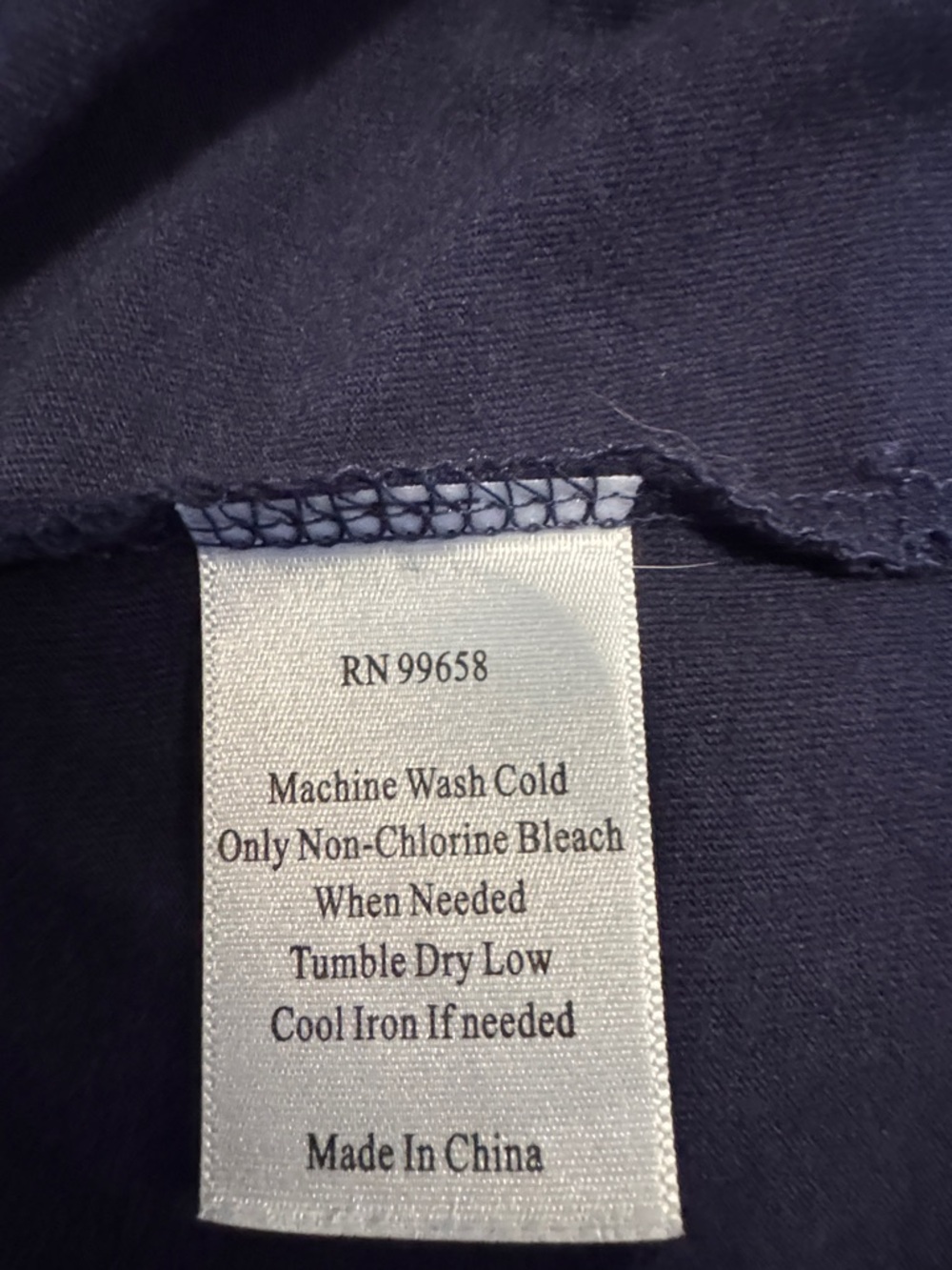 NWOT Lakegirl Lightweight Navy Blue Hoodie w/Cowl Neck Drawstring - Size L - Picture 4 of 4